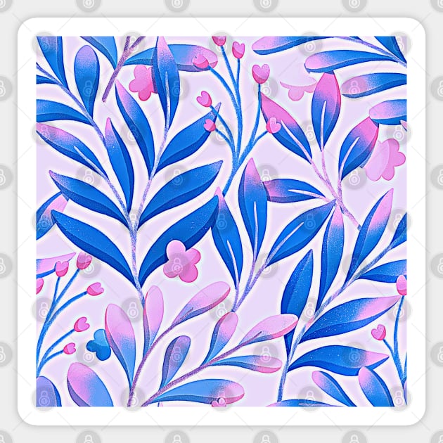 Beautiful purple, blue and pink flower pattern Sticker by F-for-Fab